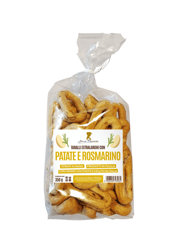 Extra large taralli with potato and rosemary 350g
