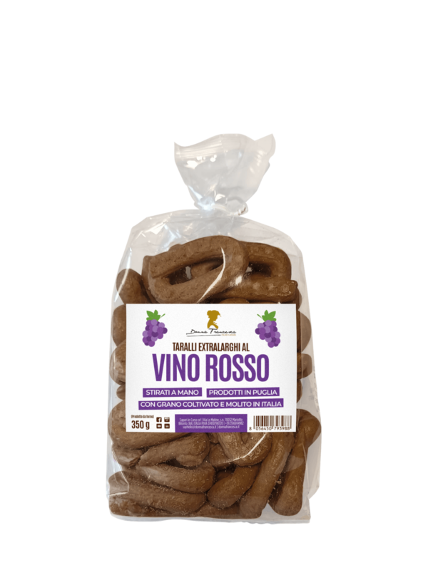 Taralli extra larghi al vino rosso 350g